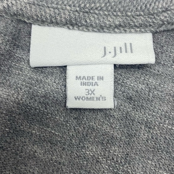 Gray Long Sleeve V-Neck Top - Picture 3 of 10